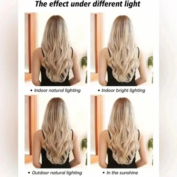 Balayage Blond and Brown hair Wig bangs - Picture 6 of 8